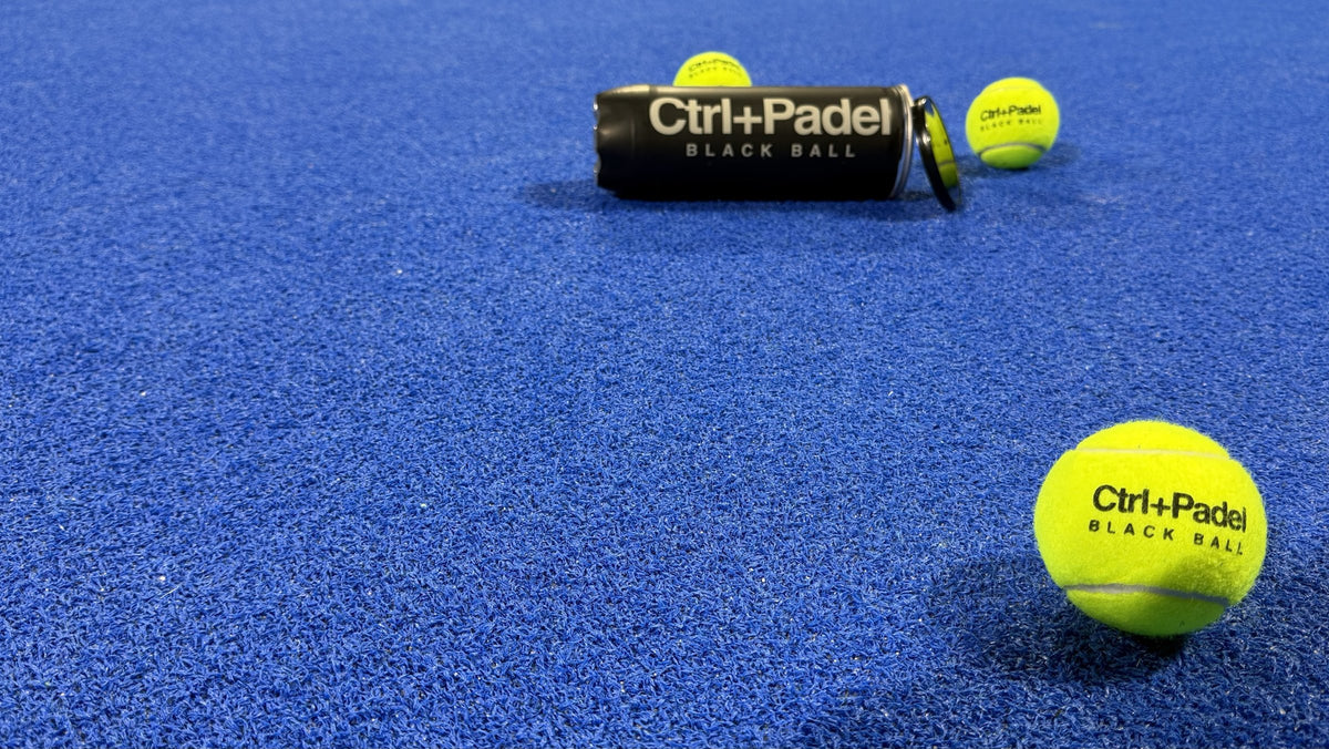 Close-up of a Ctrl+Padel Black Ball