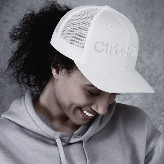 Ctrl+Padel – Air Cap – White Puff Logo - Breathable Padel Cap