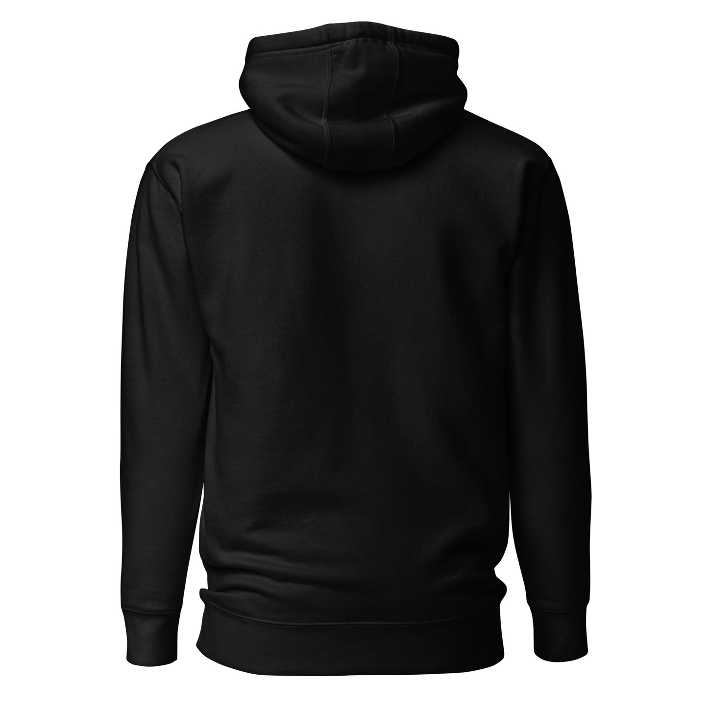 Black unisex Ctrl Padel clean hoodie shown from the back