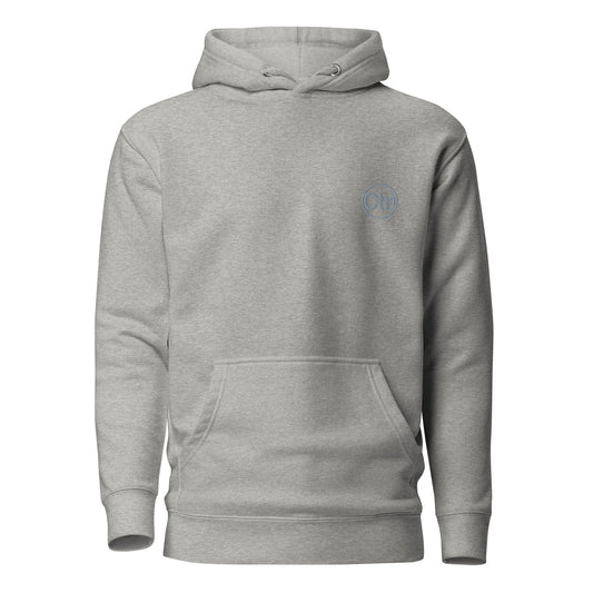 Grey unisex Ctrl Padel clean hoodie shown from the front