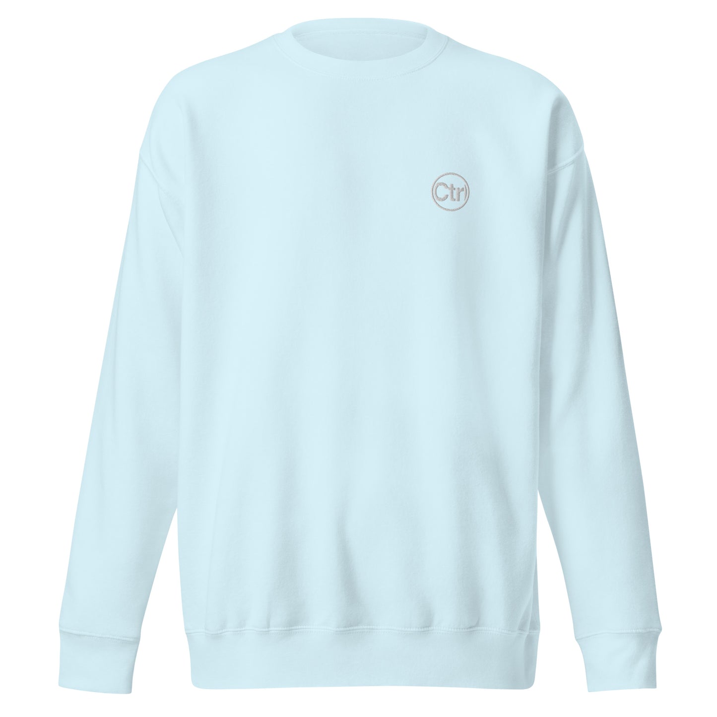 Aqua blue unisex Ctrl Padel clean sweatshirt shown from the front