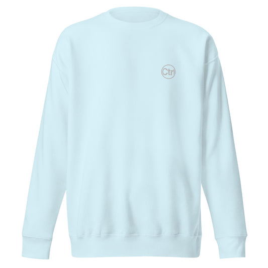 Aqua blue unisex Ctrl Padel clean sweatshirt shown from the front