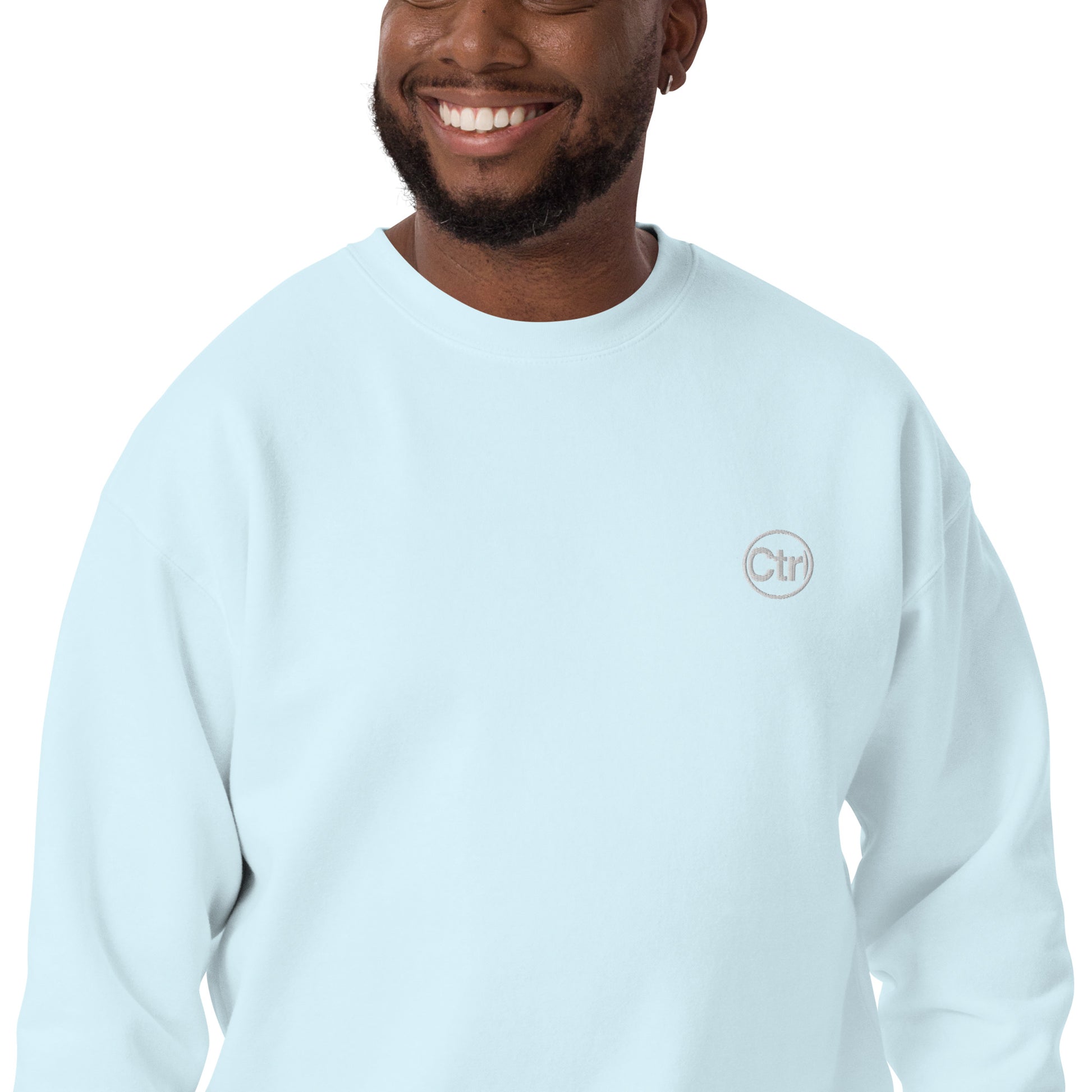 Aqua blue unisex Ctrl Padel clean sweatshirt shown from the front