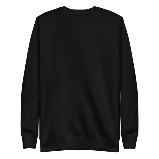 Black unisex Ctrl Padel clean sweatshirt shown from the front