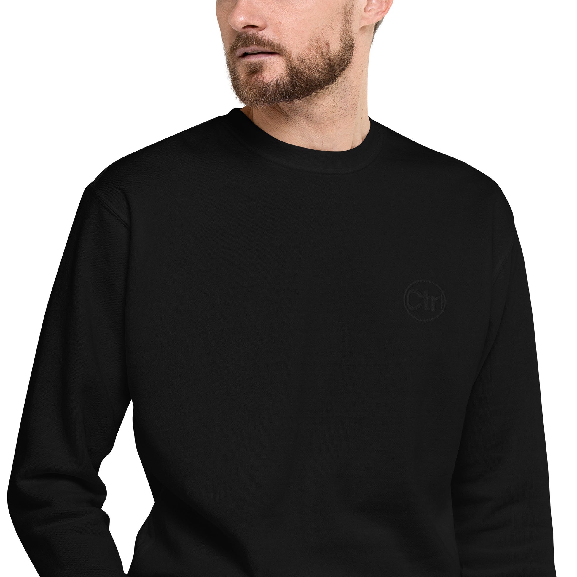 Black unisex Ctrl Padel clean sweatshirt shown from the front
