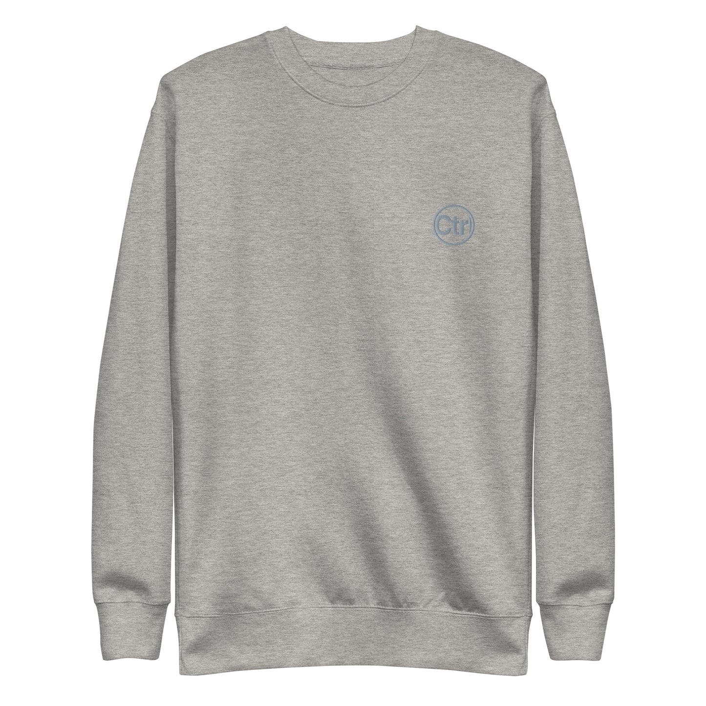 Grey unisex Ctrl Padel clean sweatshirt shown from the front