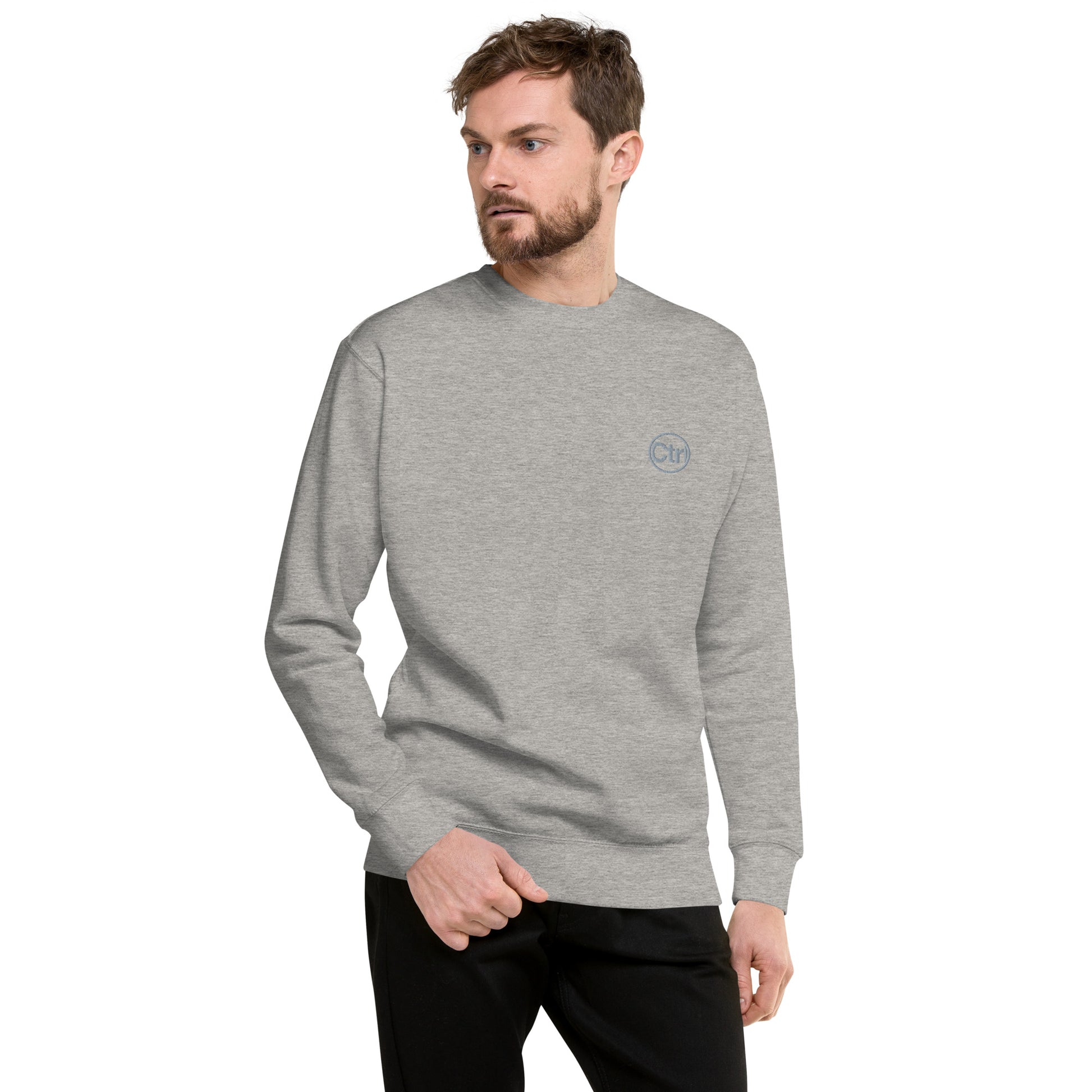 Grey unisex Ctrl Padel clean sweatshirt shown from the front