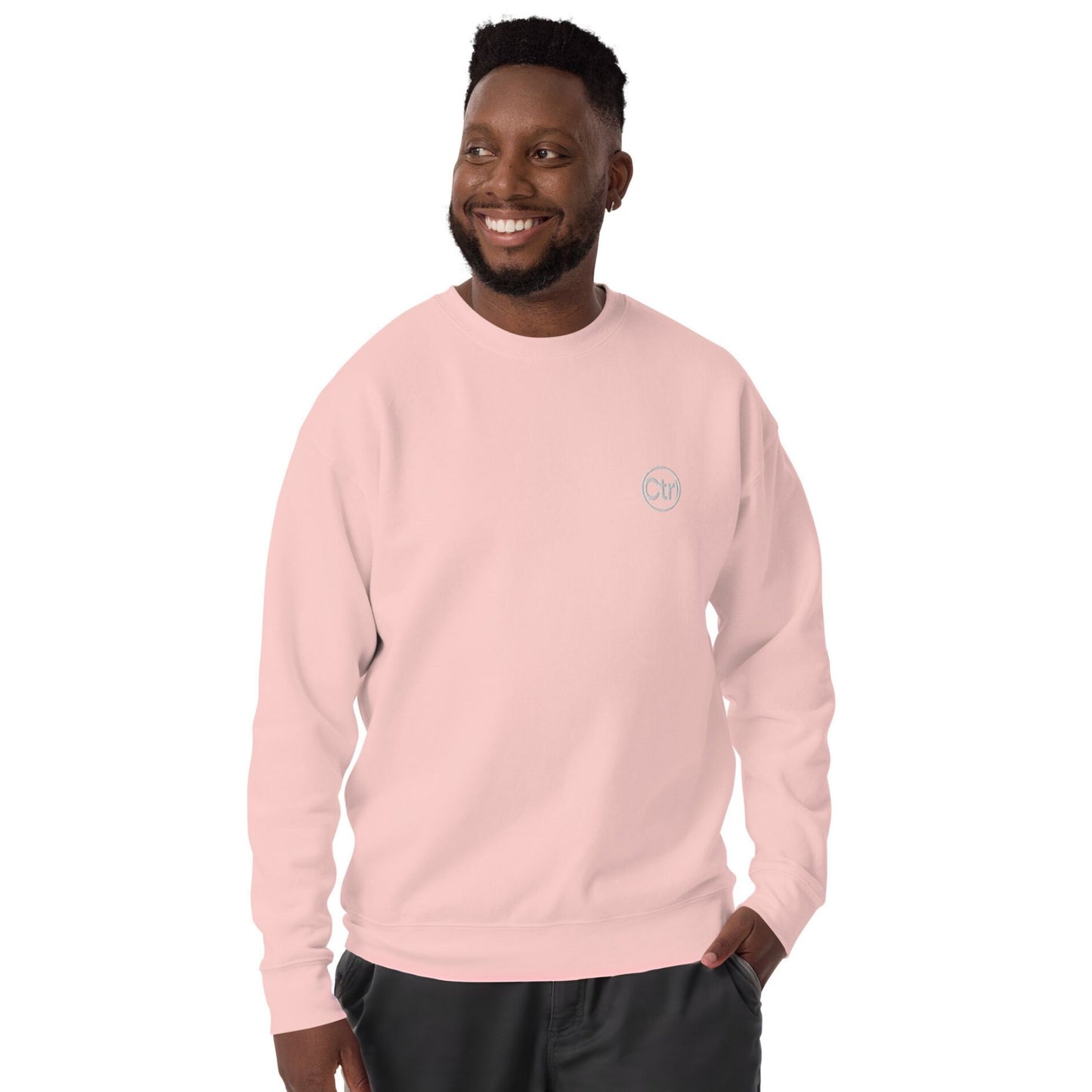 Light pink unisex Ctrl Padel clean sweatshirt shown from the front