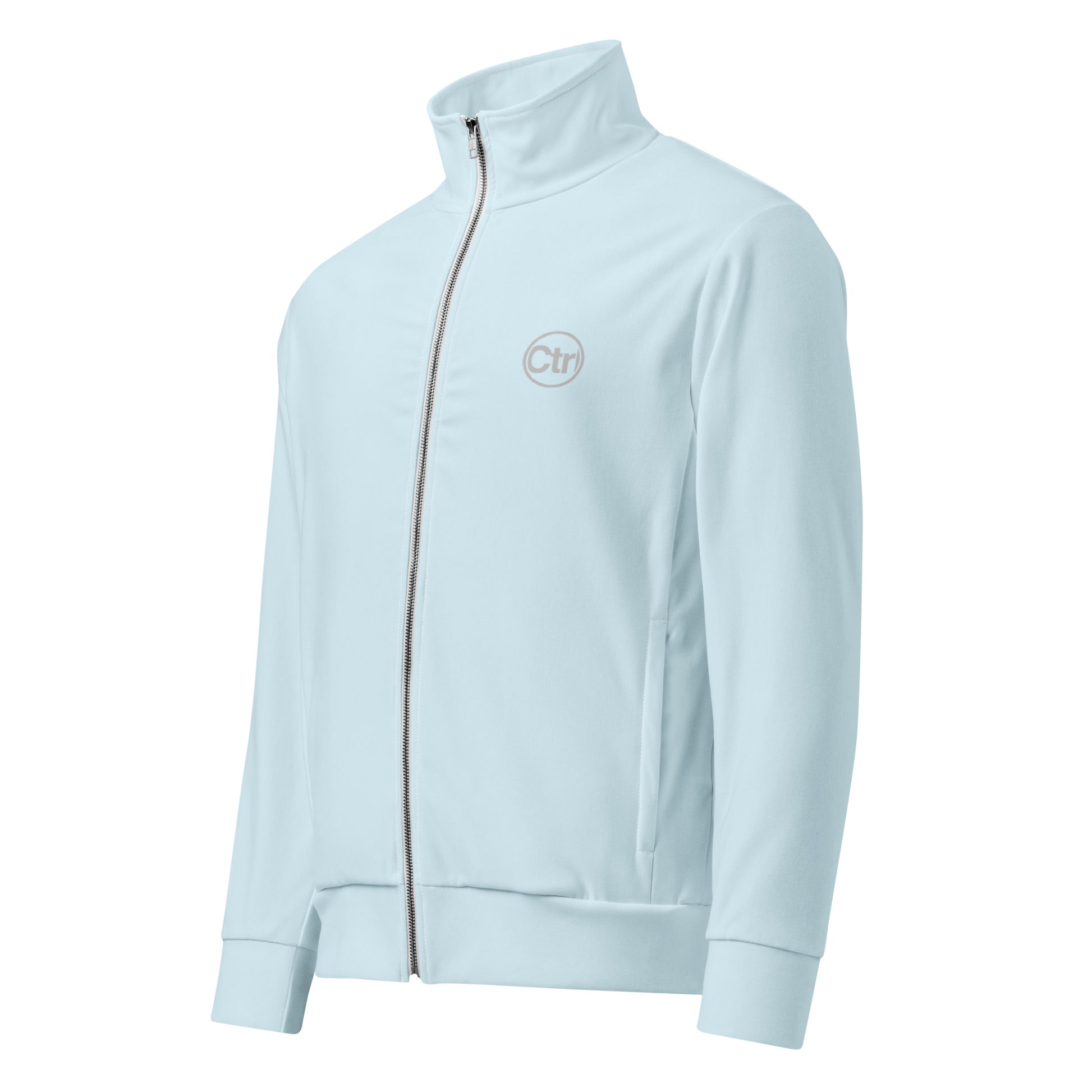 Aqua blue unisex Ctrl Padel elite track jacket shown from the front