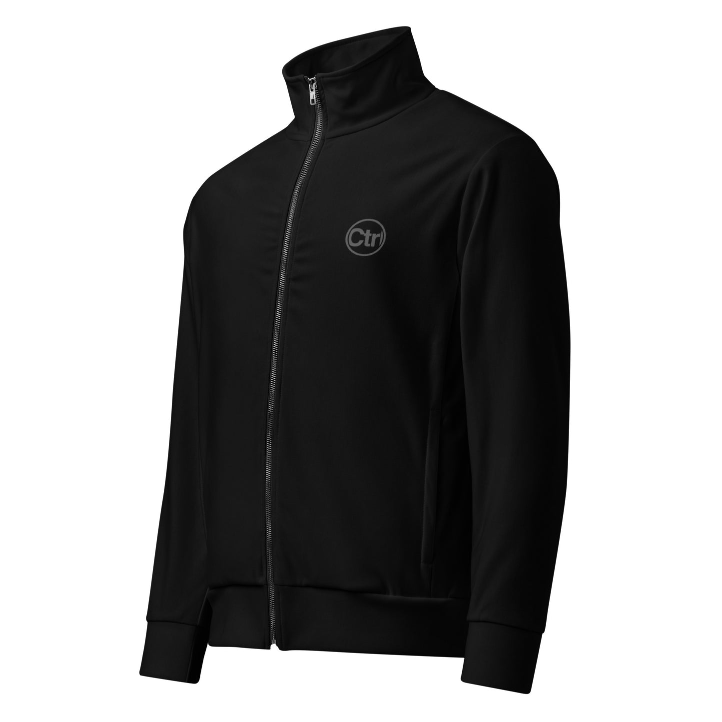 Black unisex Ctrl Padel elite track jacket shown from the front