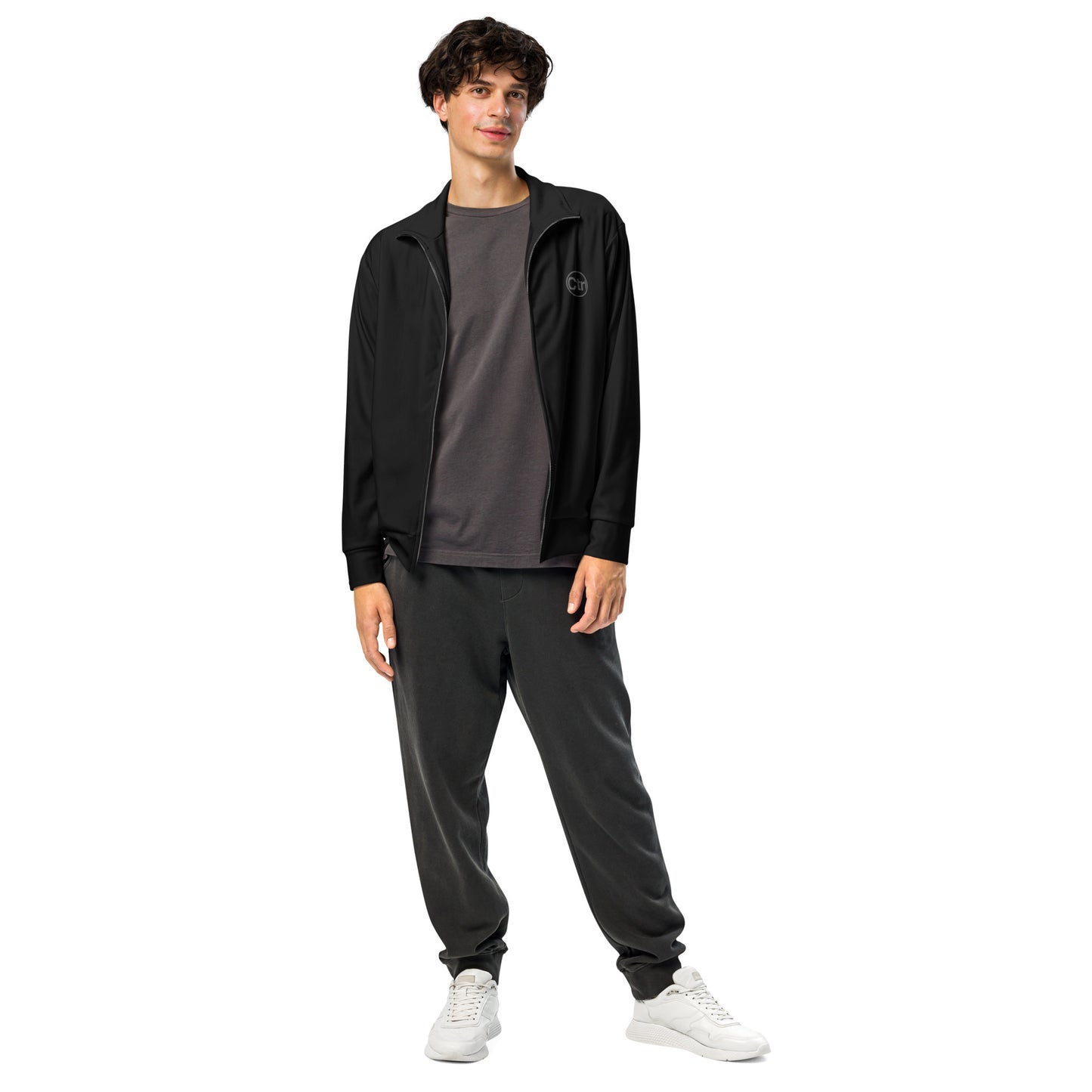 Black unisex Ctrl Padel elite track jacket shown from the front