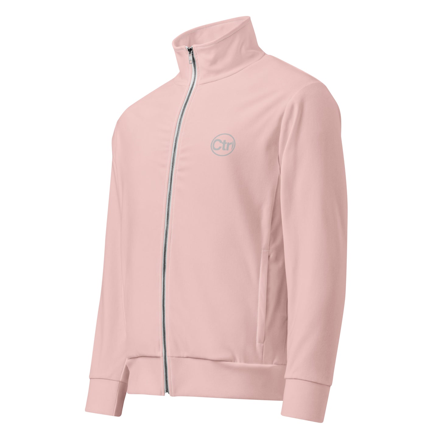 Light pink unisex Ctrl Padel elite track jacket shown from the front
