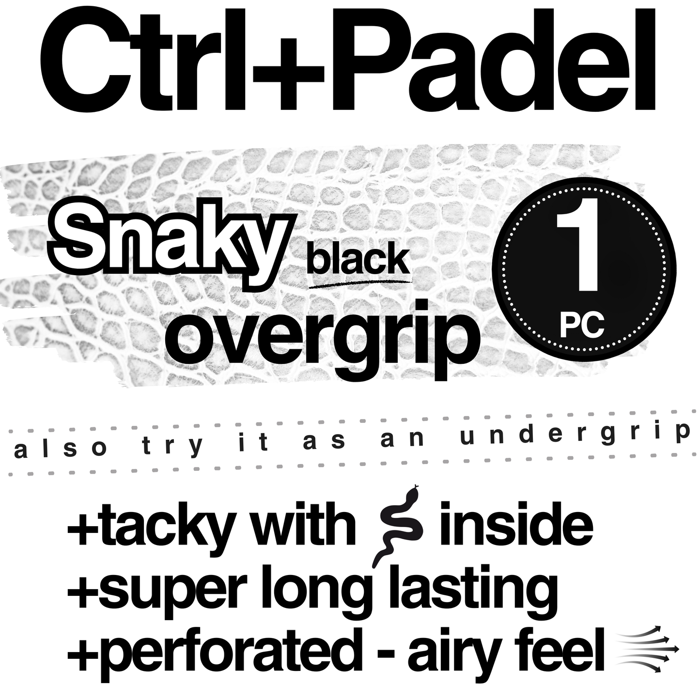 Ctrl+Padel – Snaky | Perforated Tacky Padel Overgrip